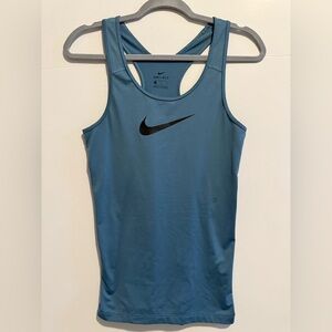 Nike Women's Dri-Fit Teal Tank Top with Black Logo